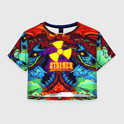 Футболка 3D укороченная женская Stalker монстр чернобыля, цвет: 3D-принт