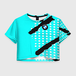 Футболка 3D укороченная женская BMW sport краски, цвет: 3D-принт