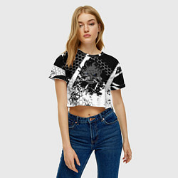 Футболка 3D укороченная женская Samurai соты краски, цвет: 3D-принт — фото 2