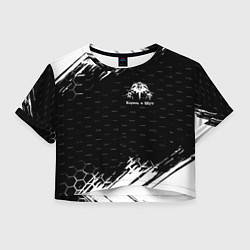 Футболка 3D укороченная женская Король и шут краски броня, цвет: 3D-принт
