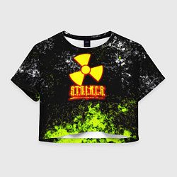 Футболка 3D укороченная женская Stalker брызги красок, цвет: 3D-принт