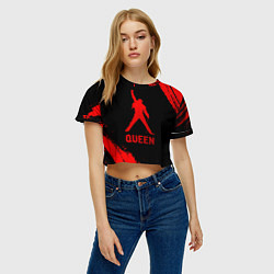 Футболка 3D укороченная женская Queen - red gradient, цвет: 3D-принт — фото 2