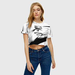 Футболка 3D укороченная женская Ведьмак stripes, цвет: 3D-принт — фото 2