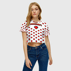 Футболка 3D укороченная женская Minecraft любовь, цвет: 3D-принт — фото 2