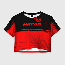 Футболка 3D укороченная женская Mazda - red gradient посередине, цвет: 3D-принт