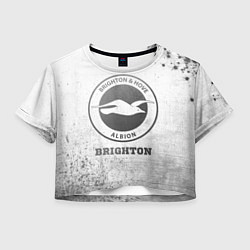 Футболка 3D укороченная женская Brighton - white gradient, цвет: 3D-принт