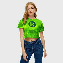 Футболка 3D укороченная женская The Killers green poly, цвет: 3D-принт — фото 2