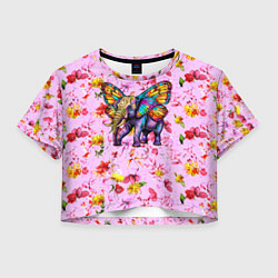 Женский топ Слон с крыльями бабочки