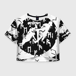 Футболка 3D укороченная женская Doom символы краски, цвет: 3D-принт