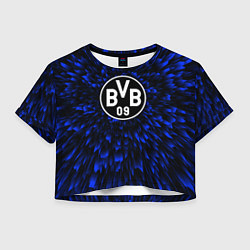 Футболка 3D укороченная женская Borussia blue energy, цвет: 3D-принт