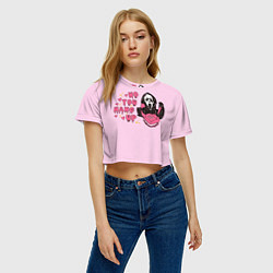 Футболка 3D укороченная женская Крик по телефону, цвет: 3D-принт — фото 2