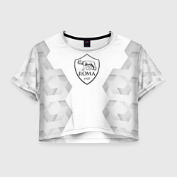 Футболка 3D укороченная женская Roma white poly, цвет: 3D-принт