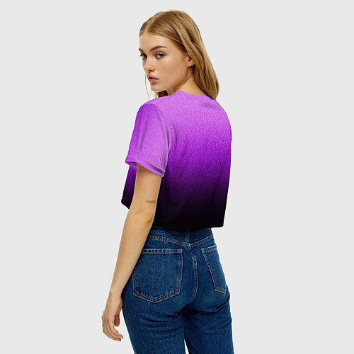 Женский топ Магический градиент крошка чёрно-фиолетовый / 3D-принт – фото 4