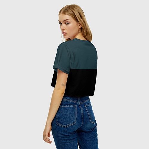 Женский топ Sport чёрно-синий с белым / 3D-принт – фото 4