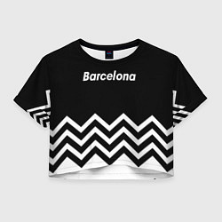 Футболка 3D укороченная женская Барселона геометрия, цвет: 3D-принт
