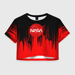 Футболка 3D укороченная женская Nasa краски текстура, цвет: 3D-принт