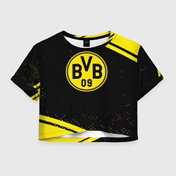 Футболка 3D укороченная женская Borussia полосы, цвет: 3D-принт