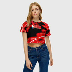 Футболка 3D укороченная женская NBA шторм, цвет: 3D-принт — фото 2