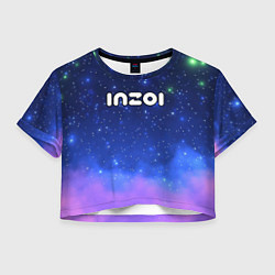 Футболка 3D укороченная женская Inzoi на звездном небе, цвет: 3D-принт