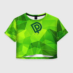 Футболка 3D укороченная женская Deep Purple green poly, цвет: 3D-принт