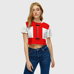 Футболка 3D укороченная женская Щётка для кёрлинга, цвет: 3D-принт — фото 2