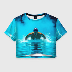 Женский топ Плавание брассом синий дым