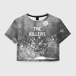 Футболка 3D укороченная женская The Killers - grey gradient посередине, цвет: 3D-принт