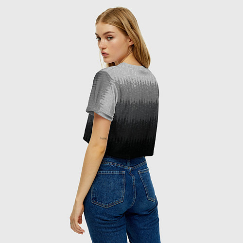 Женский топ Градиент полосами тёмно-серый графитовый / 3D-принт – фото 4