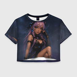 Футболка 3D укороченная женская Ситлали со звездами - Genshin Impact, цвет: 3D-принт