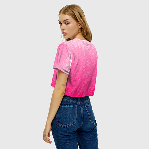 Женский топ Розовый градиент с узором / 3D-принт – фото 4