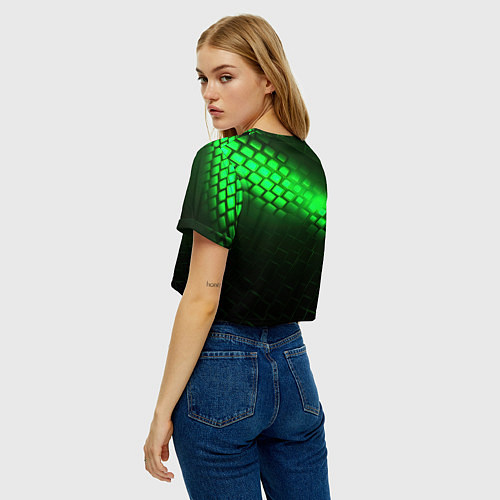 Женский топ Сектор газа зеленый текстурный фон / 3D-принт – фото 4