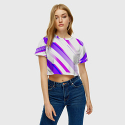 Футболка 3D укороченная женская Color white pink, цвет: 3D-принт — фото 2