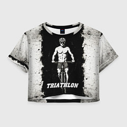 Женский топ Триатлонист на черно-белом
