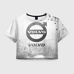 Футболка 3D укороченная женская Volvo - white gradient, цвет: 3D-принт