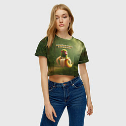 Футболка 3D укороченная женская Shimpanzinni Bananinni ии мем, цвет: 3D-принт — фото 2