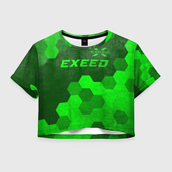 Футболка 3D укороченная женская Exeed - green gradient посередине, цвет: 3D-принт