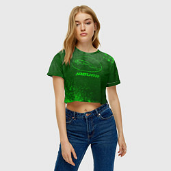 Футболка 3D укороченная женская Jaguar - green gradient, цвет: 3D-принт — фото 2