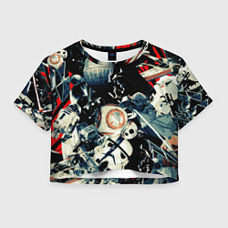 Футболка 3D укороченная женская Звездные войны персонажи, цвет: 3D-принт