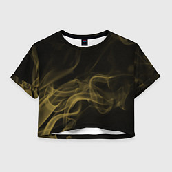 Футболка 3D укороченная женская Color smoke yellow, цвет: 3D-принт