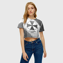 Футболка 3D укороченная женская Resident Evil - white gradient, цвет: 3D-принт — фото 2