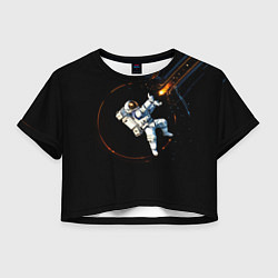 Футболка 3D укороченная женская Маг в открытом космосе, цвет: 3D-принт