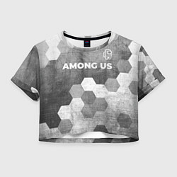 Женский топ Among Us - grey gradient посередине