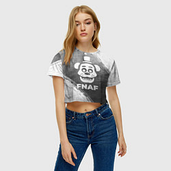 Футболка 3D укороченная женская FNAF - grey gradient, цвет: 3D-принт — фото 2