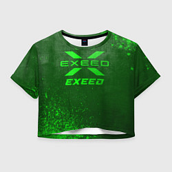 Футболка 3D укороченная женская Exeed - green gradient, цвет: 3D-принт