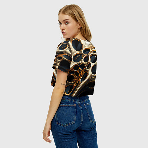 Женский топ Черно-золотая абстракция / 3D-принт – фото 4