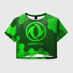 Футболка 3D укороченная женская Dongfeng - green gradient, цвет: 3D-принт