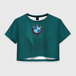 Женский топ Логотип BMW на зелёном фоне