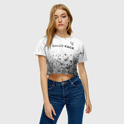 Футболка 3D укороченная женская Sally Face - white gradient посередине, цвет: 3D-принт — фото 2