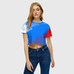 Футболка 3D укороченная женская Патриот - флаг, цвет: 3D-принт — фото 2