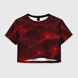 Женский топ Красные полигоны с неоном